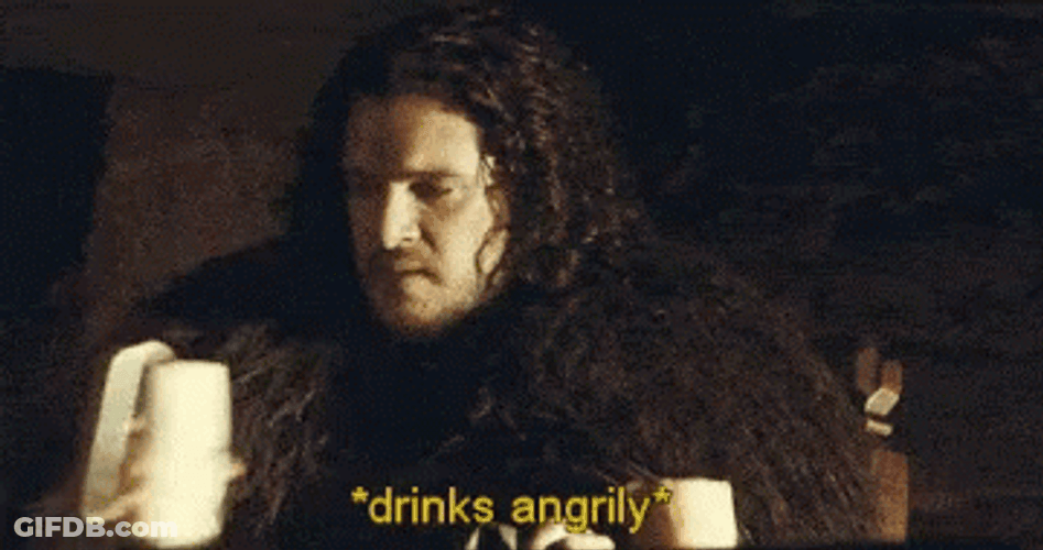 Jon Snow Drinking Ale Game Of Thrones GIF