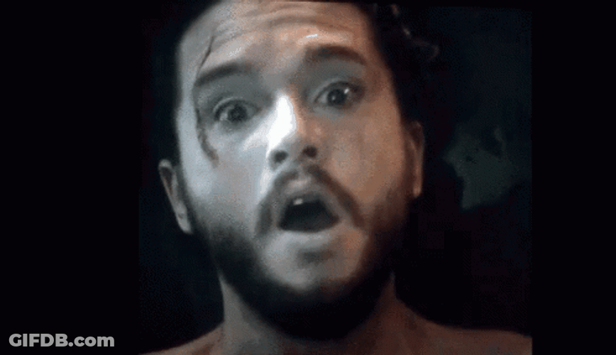 Jon Snow Panting Shocked Reaction GIF