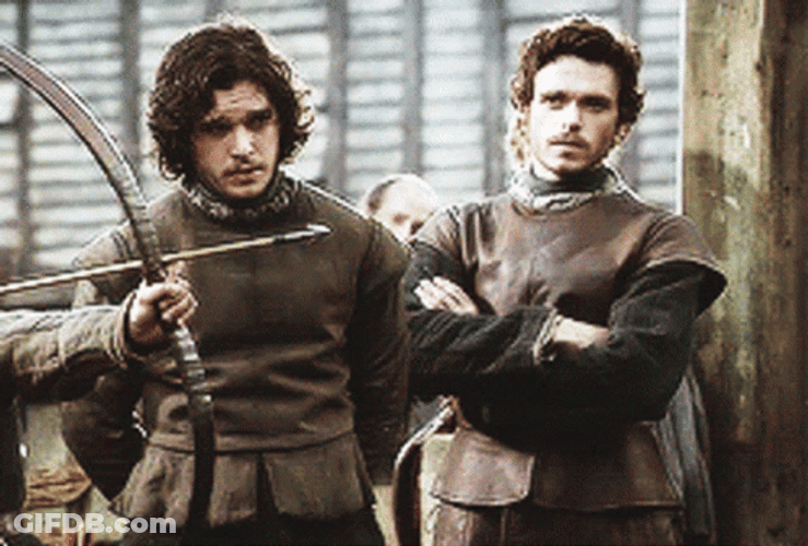 Jon Snow Robb Stark Standing Together GIF