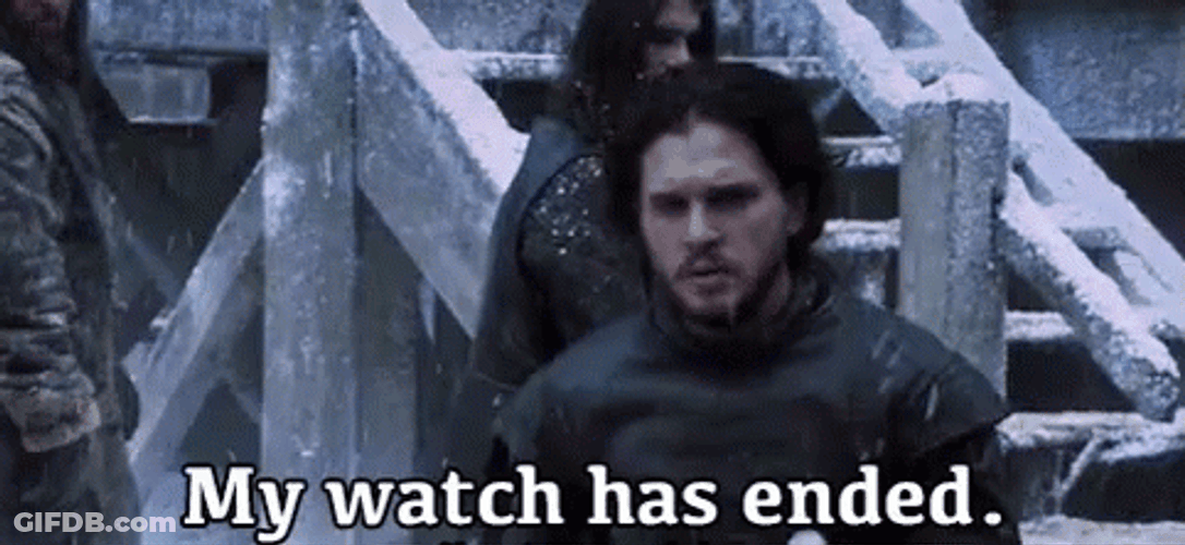 Jon Snow Walking Out Watch Has Ended GIF