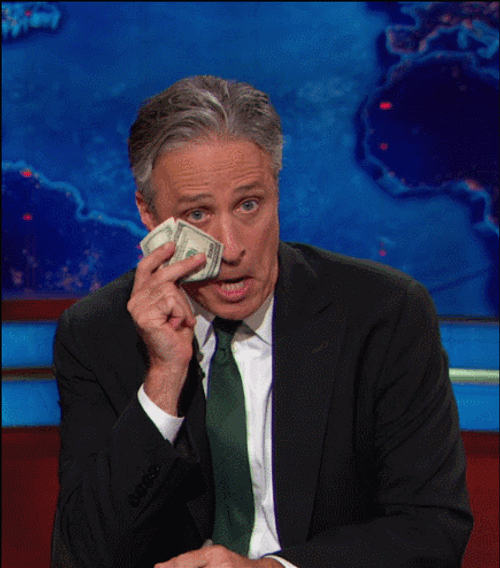 Jon Stewart With Money GIF