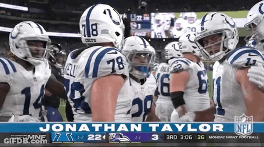 Jonathan Taylor Flexing On Tv GIF