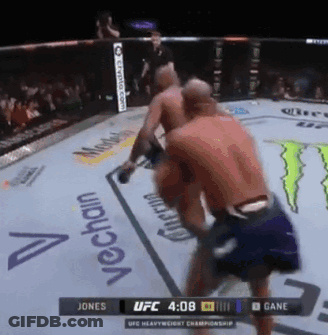 Jones And Gane Fight In UFC Heavyweight GIF