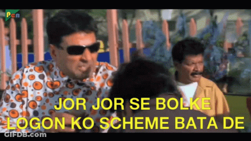 Jor Jor Se Bolke Logon Ko Scheme Bata De Is Written On The Screen GIF