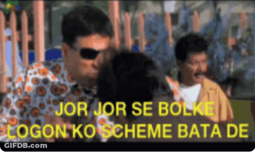 Jor Jor Se Bolke Logon Ko Scheme Bata De Yellow Text GIF