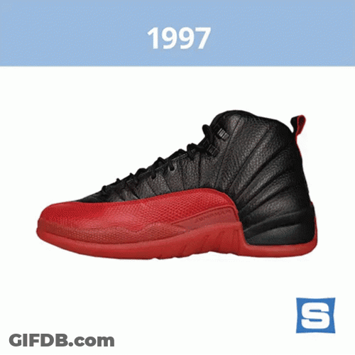 Jordan 4 1997 Black And Red GIF