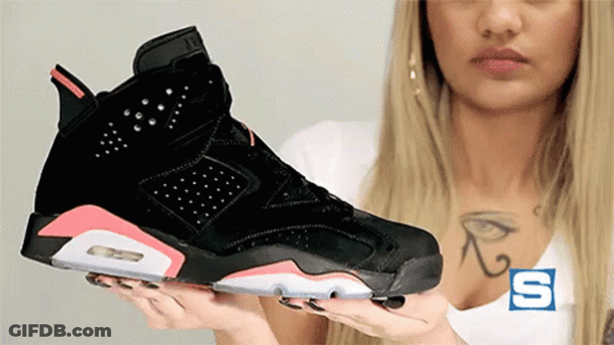 Jordan 4 Black And Pink GIF