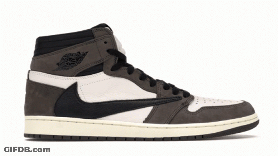 Jordan 4 Brown And White Turning Around GIF