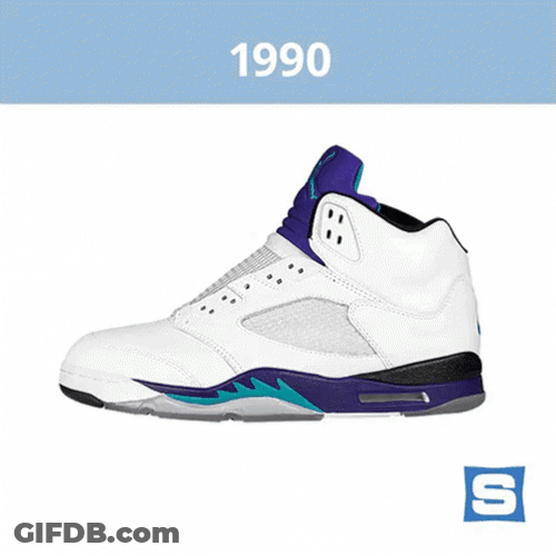 Jordan 4 White And Blue GIF