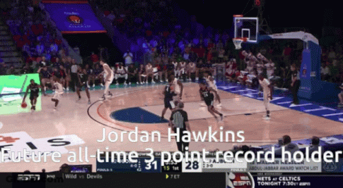 Jordan Hawkins Future All Time 3 Point Record GIF