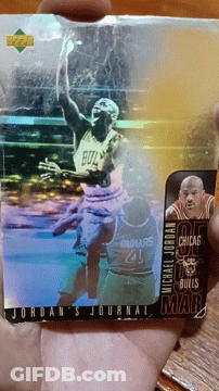 Jordan Journal Basketball Card In Hand GIF