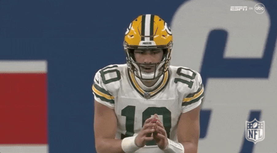 Jordan Love Tapping Helmet GIF