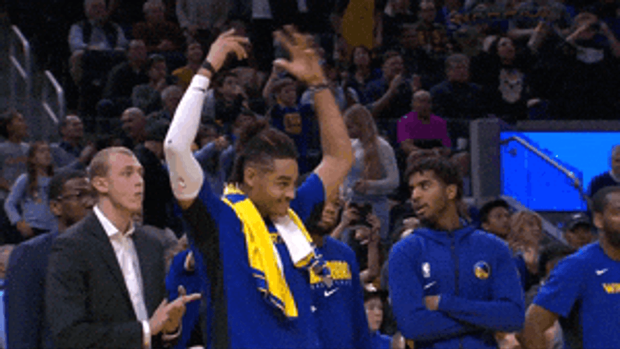 Jordan Poole Arms Sway Up And Down GIF