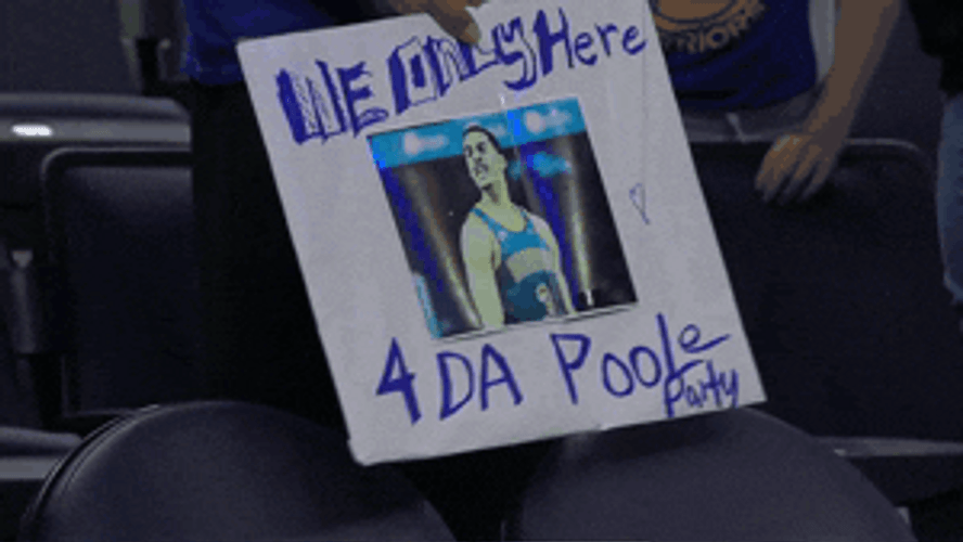 Jordan Poole Fan Sign GIF