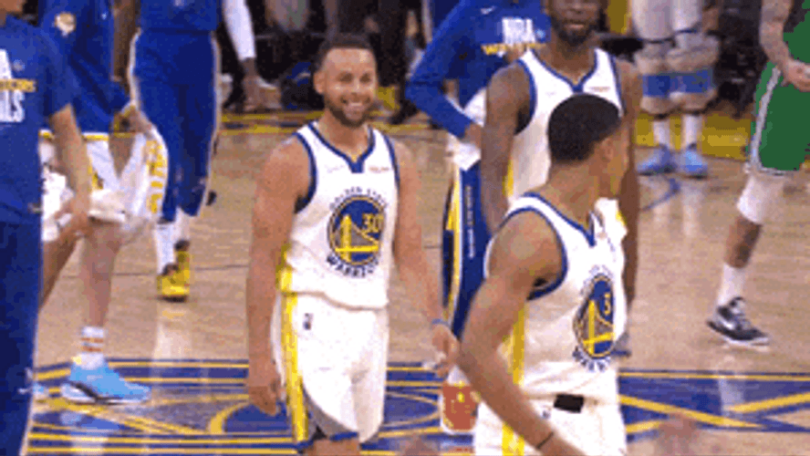 Jordan Poole High Five Stephen Curry GIF