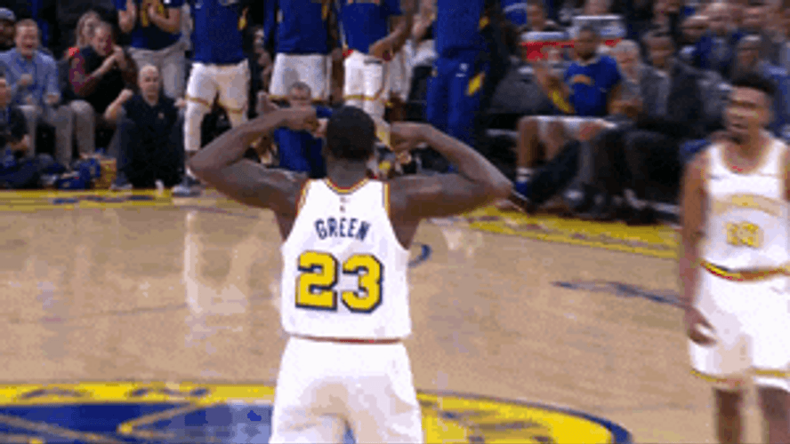 Jordan Poole Muscle Flex GIF