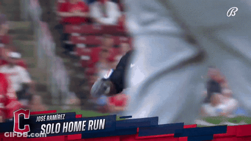 Jose Ramirez Solo Home Run On Screen GIF