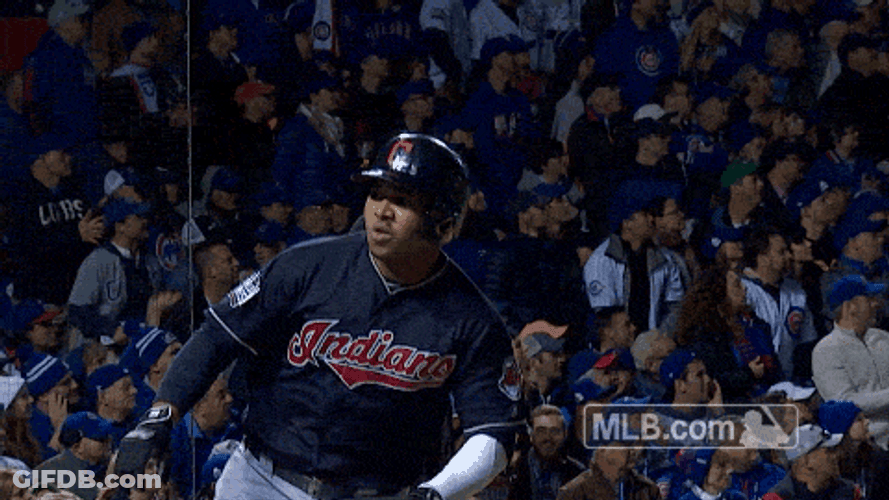 Jose Ramirez Throwing Baseball Bat GIF