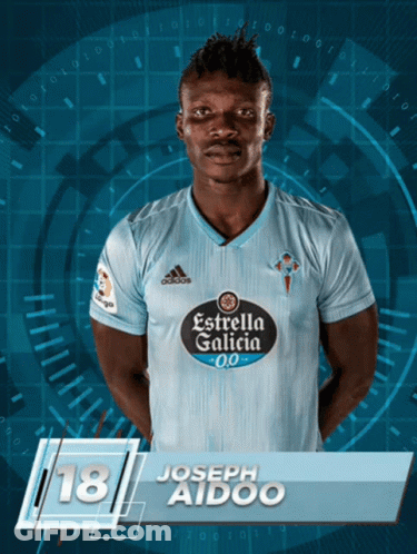 Joseph Aidoo Soccer Player Light Blue Jersey GIF