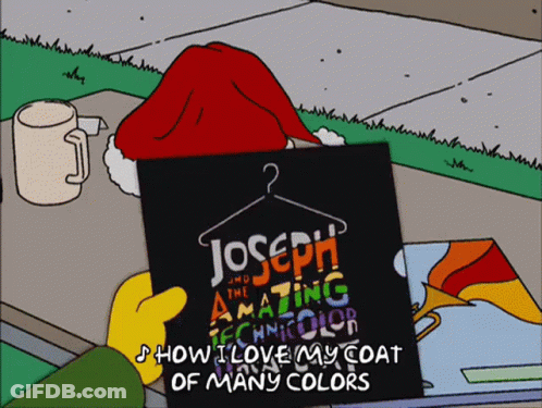 Joseph And The Amazing Technicolor Dreamcoat Loves His Coat Of Many Colors GIF