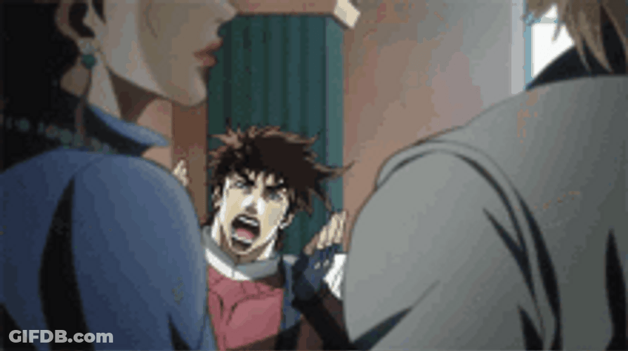 Joseph Joestar Covering His Cheeks GIF