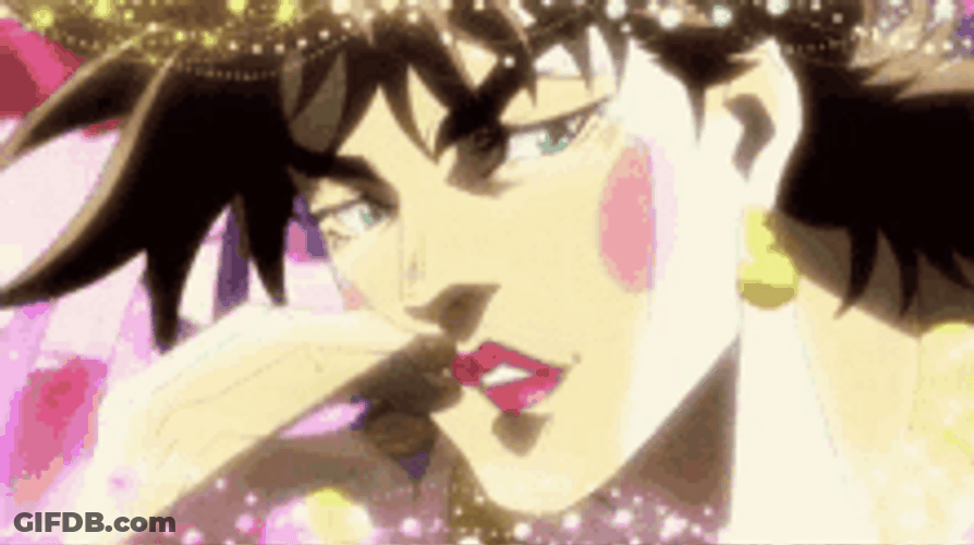 Joseph Joestar Wearing Make-Up GIF