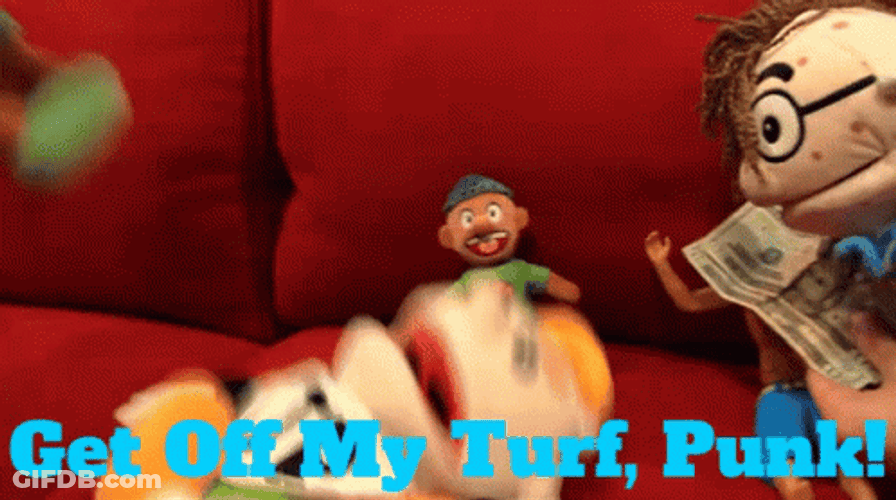 Joseph Puppet Get Off My Lawn GIF