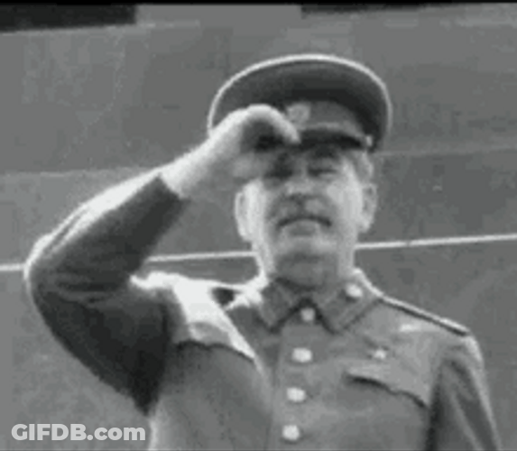 Joseph Stalin Communist Leader Hats Off Salute GIF