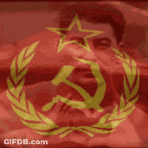 Joseph Stalin Communist Party Flag GIF