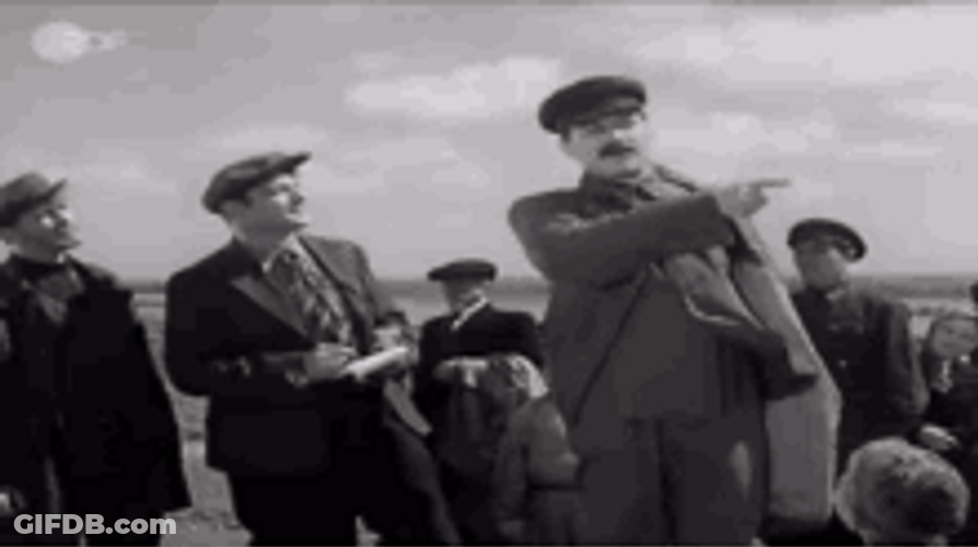 Joseph Stalin Pointing Finger Communist Council Members GIF
