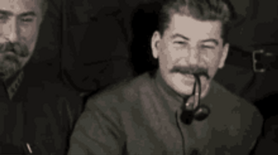 Joseph Stalin Smoking Tobacco Smiling Fun GIF