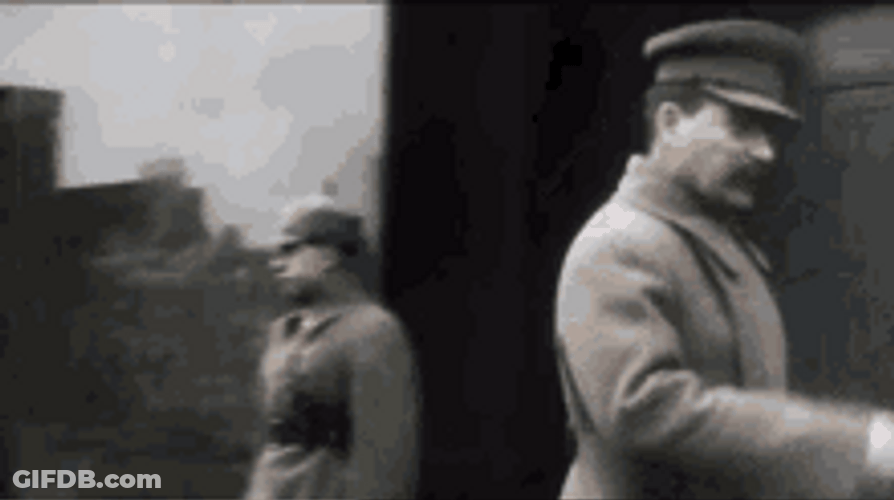 Joseph Stalin Walking Salute Soldiers GIF