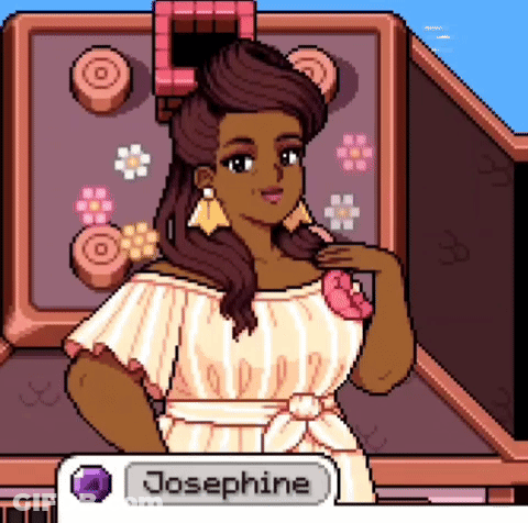 Josephine Is A Pixel Art Character In A Video Game . GIF