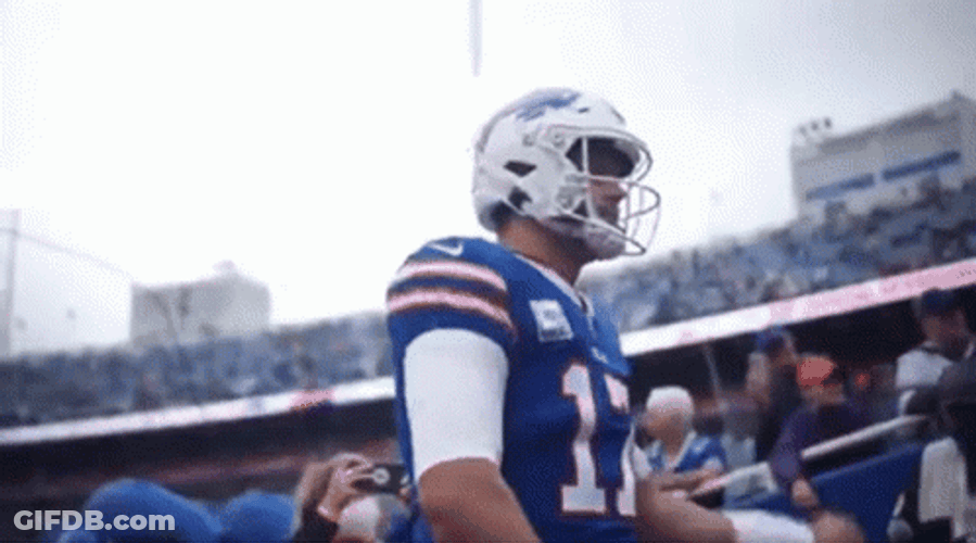 Josh Allen Shaking His Arms GIF