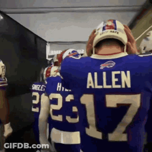 Josh Allen Tapping His Helmet GIF