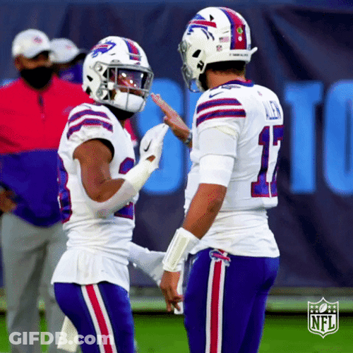 Josh Allen Teammate High Five GIF