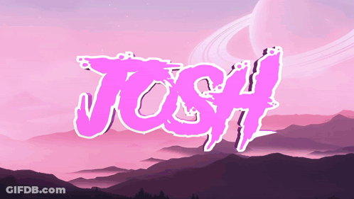 Josh In Pink Letters On Pink Background GIF