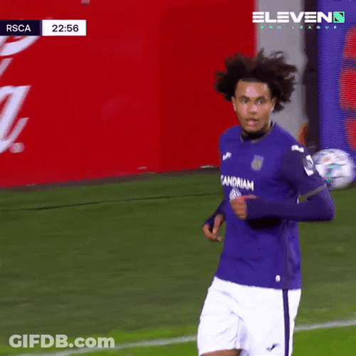 Joshua Zirkzee Hugs Teammate GIF