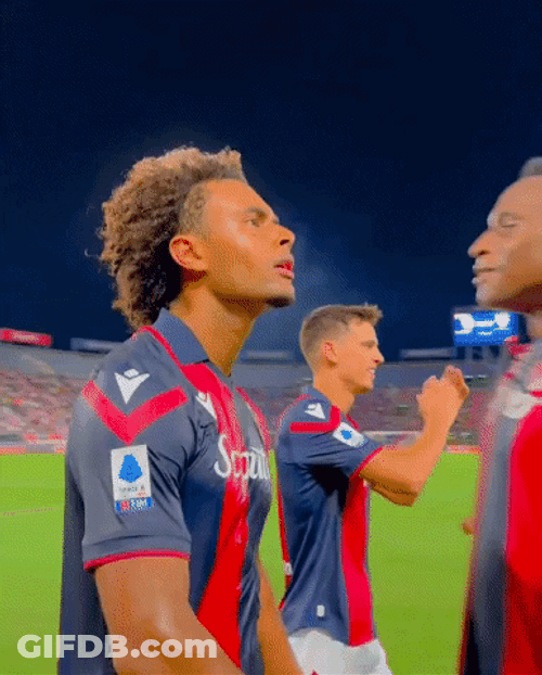 Joshua Zirkzee Hyping Up Fans GIF