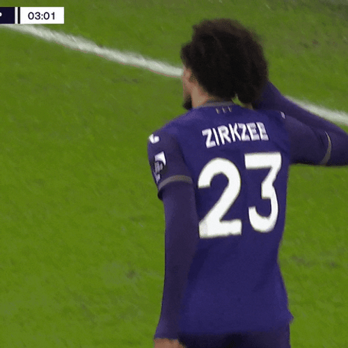 Joshua Zirkzee Running Towards Fans GIF