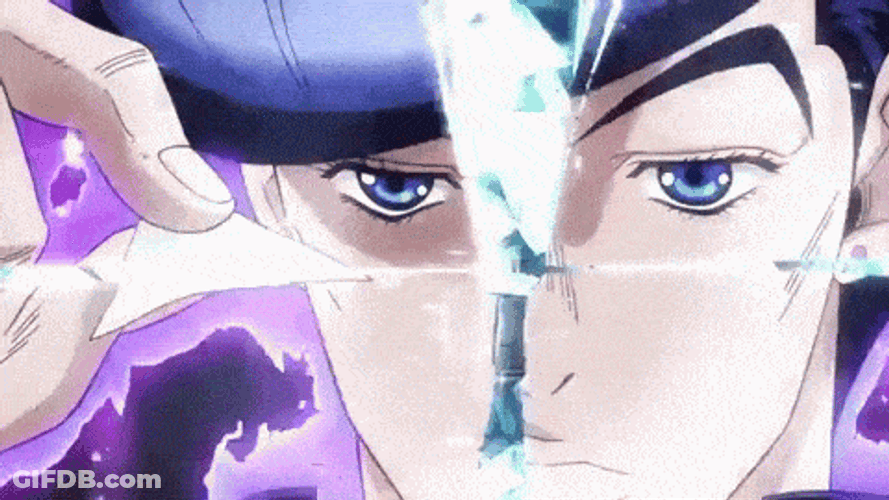 Josuke Summoning Unbreakable Crazy Diamond GIF