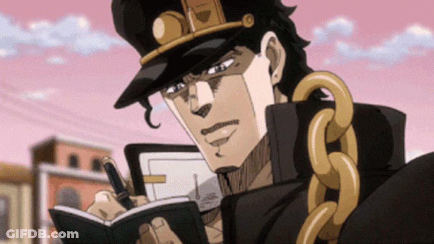 Jotaro Kujo Writing GIF
