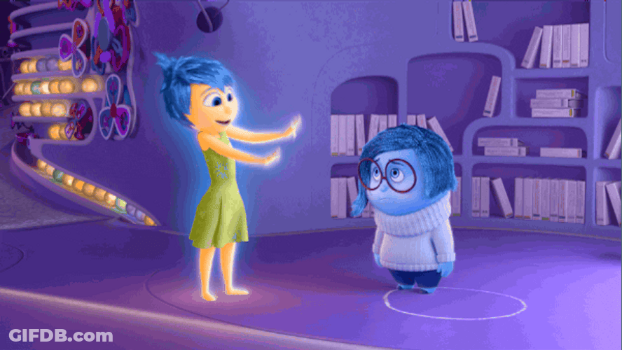 Joy And Sadness From Inside Out GIF