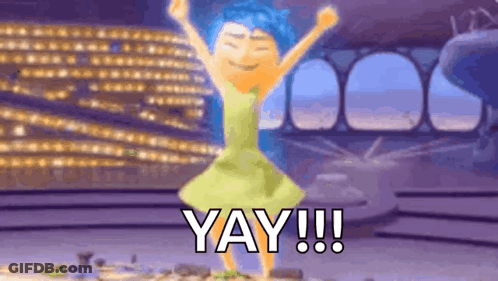 Joy Dancing With Arms In Air GIF