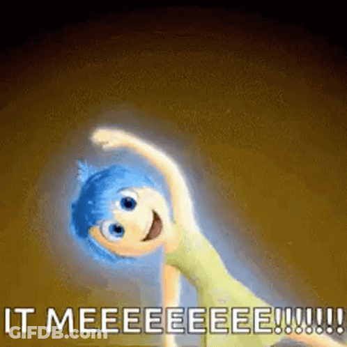 Joy From Inside Out Doing Yoga Smiling Dancing GIF