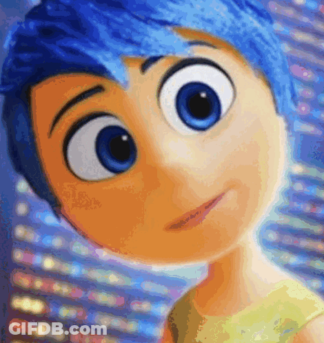 Joy From Inside Out With Blue Hair GIF