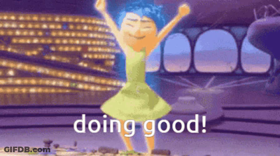 Joy Inside Out Doing Good Cheer GIF