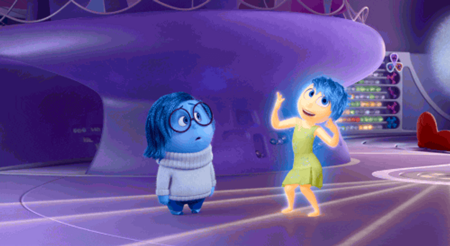 Joy Inside Out Jumping Around Sadness GIF