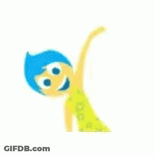 Joy Inside Out Waiving Happily GIF