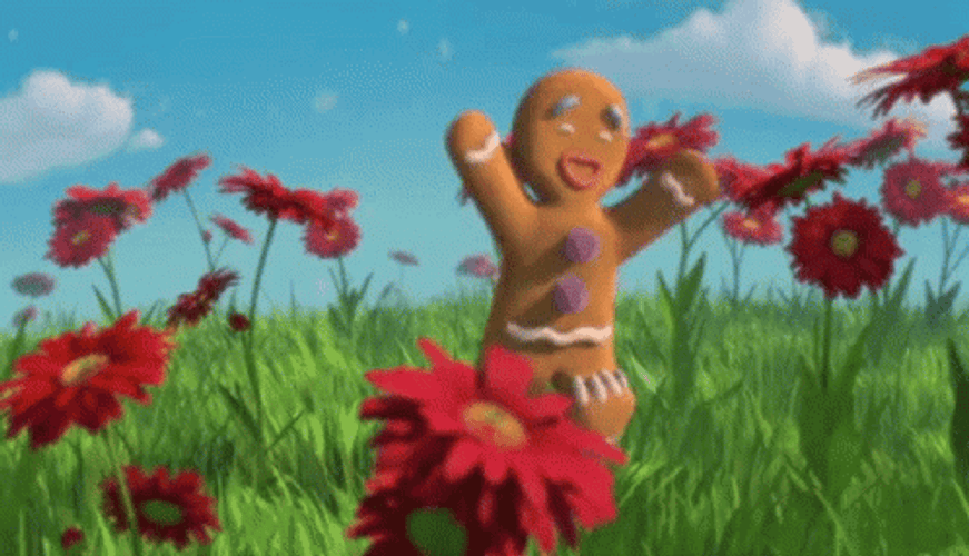 Joy Jump Gingerbread Man Shrek GIF